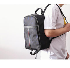 Cool Black Nylon Backpack Men's 14 inches Waterproof Backpack School Backpack For Men