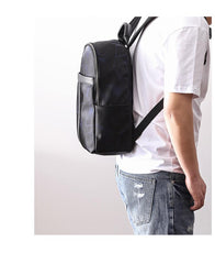 Cool Black Nylon Backpack Men's 14 inches Waterproof Backpack School Backpack For Men - imessengerbags