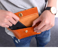 Cool Handmade Brown Leather Men Fanny Pack Hip Bag Bum Pack Waist Bag Chest Bag For Men