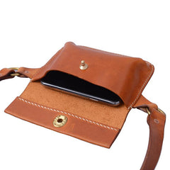 Cool Handmade Brown Leather Men Fanny Pack Hip Bag Bum Pack Waist Bag Chest Bag For Men