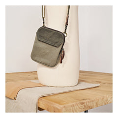 Cool Canvas Mens Mini Side Bag Small Vertical Messenger Bags Courier Bag for Men - imessengerbags