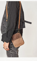 Cool Canvas Mens Mini Side Bag Small Vertical Messenger Bags Courier Bag for Men - imessengerbags