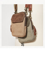 Cool Canvas Mens Mini Side Bag Small Vertical Messenger Bags Courier Bag for Men - imessengerbags