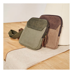 Cool Canvas Mens Mini Side Bag Small Vertical Messenger Bags Courier Bag for Men - imessengerbags