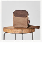 Cool Canvas Mens Mini Side Bag Small Vertical Messenger Bags Courier Bag for Men - imessengerbags