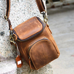 Leather Belt Pouch Men's Belt Bag Mini Shoulder Bag Waist Bag Mini Messenger Bag For Men - imessengerbags