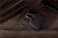 Leather Belt Pouch Men's Belt Bag Mini Shoulder Bag Waist Bag Mini Messenger Bag For Men