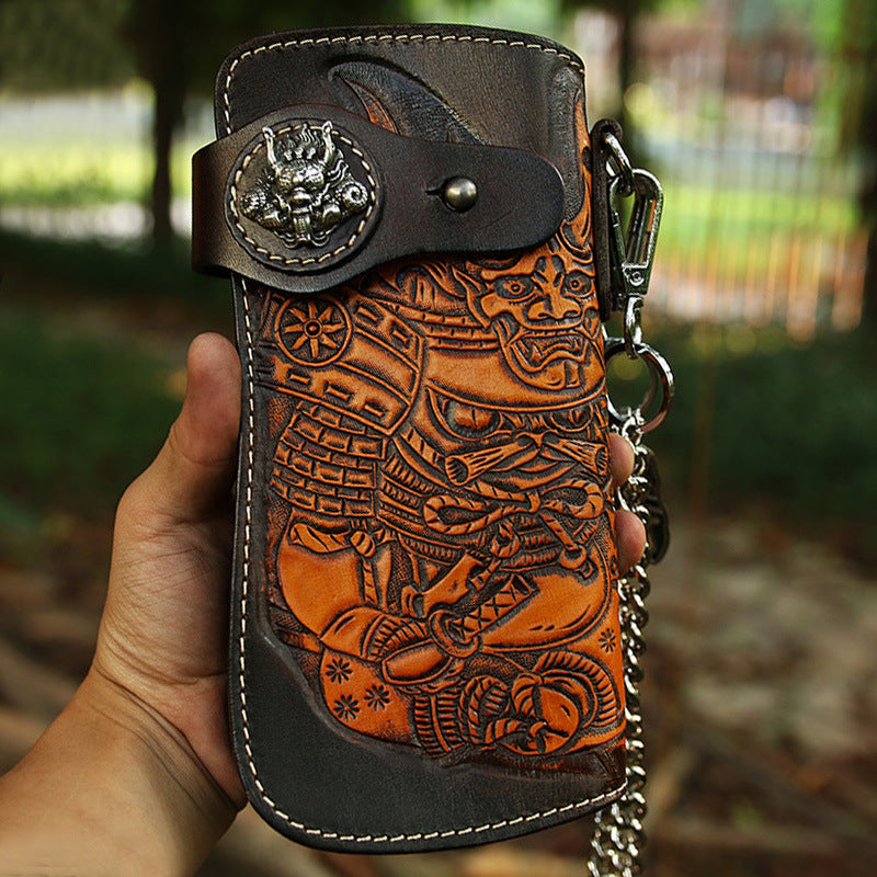 Beige Custom Demon Biker Mens Wallet