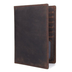 Cool Leather Long Wallet for Men Slim Bifold Wallet Passport Wallet Travel Wallet - imessengerbags