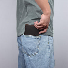 Cool Leather Long Wallet for Men Slim Bifold Wallet Passport Wallet Travel Wallet - imessengerbags
