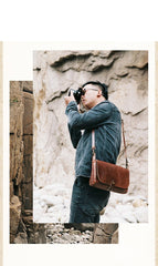 Cool Leather Mens Small Side Bag Leather Courier Bags Messenger Bags Side Bag for Men - imessengerbags