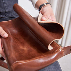 Cool Leather Mens Small Side Bag Leather Courier Bags Messenger Bags Side Bag for Men - imessengerbags