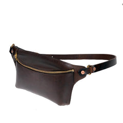 Cool Light Brown Leather Men Chest Bag Waist Bag Tan Fanny Pack Hip Bag Bum Pack For Men