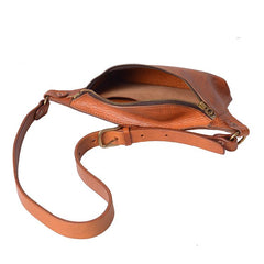 Cool Light Brown Leather Men Chest Bag Waist Bag Tan Fanny Pack Hip Bag Bum Pack For Men