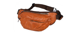 Cool Light Brown Leather Men Chest Bag Waist Bags Tan Fanny Pack Black Hip Bag Bum Pack For Men