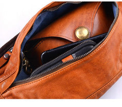 Cool Light Brown Leather Men Chest Bag Waist Bags Tan Fanny Pack Black Hip Bag Bum Pack For Men