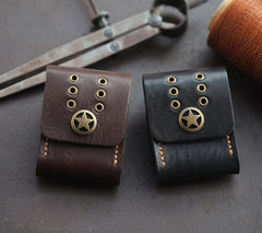Cool Texas Star Black Leather Mens Zippo Lighter Cases Standard Zippo Lighter Holder Belt Loop For Men - imessengerbags