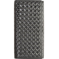 Cool Black Braided Leather Mens Long Wallet Long Wallet for Men - imessengerbags