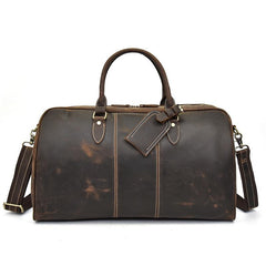 Cool Leather Men Large Brown Overnight Bag Travel Bag Weekender Bag For Men - imessengerbags