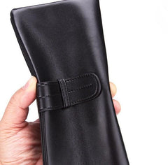 Cool Black Mens Leather Long Wallet Bifold Long Wallet for Men - imessengerbags