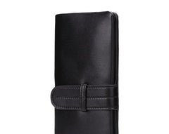Cool Black Mens Leather Long Wallet Bifold Long Wallet for Men - imessengerbags