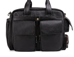 Cool Black Leather Men Large Overnight Bag Travel Bags Weekender Bags For Men