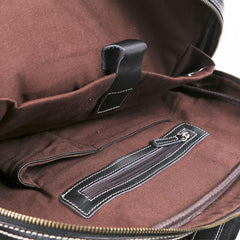 Cool Black Leather Mens Briefcase Work Bag Laptop Bag Business Bag for Men