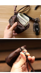 Cool Black Leather Mens Card billfold Wallet Coin Purse Wirstlet Zipper Small Wallet For Men - imessengerbags