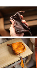 Cool Black Leather Mens Card billfold Wallet Coin Purse Wirstlet Zipper Small Wallet For Men