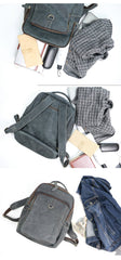 Cool Camel Leather Mens Travel Black Backpack Work 14 inches Brown Work Backpack For Men - imessengerbags