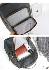 Cool Camel Leather Mens Travel Black Backpack Work 14 inches Brown Work Backpack For Men - imessengerbags