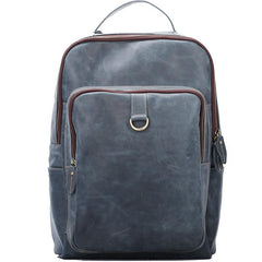 Cool Camel Leather Mens Travel Black Backpack Work 14 inches Brown Work Backpack For Men - imessengerbags