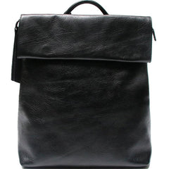 Cool Black Mens Leather Backpack Travel Backpacks Laptop Backpack for men