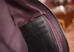 Cool Black Mens Leather One Shoulder Backpack Chest Bag Sling Bag Sling Crossbody Bag For Men - imessengerbags
