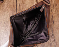 Cool Vintage Brown Leather Chest Bag Sling Bag Sling Crossbody Bag For Men - imessengerbags
