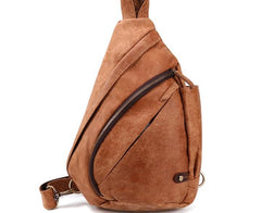 Cool Camel Black Leather Chest Bags Sling Bag Sling Crossbody Bag For Men