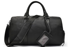 Cool Black Coffee Leather Men Barrel Overnight Bags Travel Bags Weekender Bags For Men