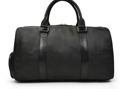 Cool Black Coffee Leather Men Barrel Overnight Bags Travel Bags Weekender Bags For Men