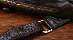 Cool Black and Brown Mens Leather Chest Bag Sling Bag Sling Crossbody Bag For Men