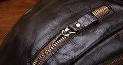 Cool Black and Brown Mens Leather Chest Bag Sling Bag Sling Crossbody Bag For Men
