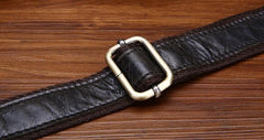 Cool Black and Brown Mens Leather Chest Bag Sling Bag Sling Crossbody Bag For Men