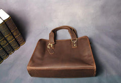 Cool Brown Coffee Leather Mens Briefcase 12inch Work Handbag Business Bag for Men - imessengerbags