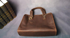Cool Brown Coffee Leather Mens Briefcase 12inch Work Handbag Business Bag for Men - imessengerbags