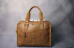 Cool Brown Coffee Leather Mens Briefcase 12inch Work Handbag Business Bag for Men - imessengerbags