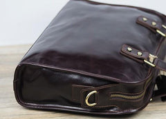Cool Brown Coffee Leather Mens Briefcase 12inch Work Handbag Business Bag for Men - imessengerbags