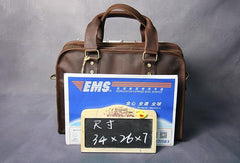 Cool Brown Coffee Leather Mens Briefcase 12inch Work Handbag Business Bag for Men - imessengerbags