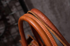 Cool Brown Coffee Leather Mens Briefcase 14inch Laptop Bag Work Handbag Business Bag for Men - imessengerbags