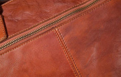 Cool Brown Coffee Leather Mens Briefcase 14inch Laptop Bag Work Handbag Business Bag for Men - imessengerbags