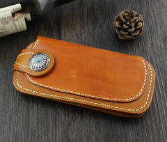 Cool Brown Leather Men's Long Biker Wallet Leather Long Wallet For Men - imessengerbags