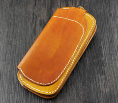 Cool Brown Leather Men's Long Biker Wallet Leather Long Wallet For Men - imessengerbags